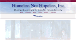 Desktop Screenshot of homelessnothopeless.org